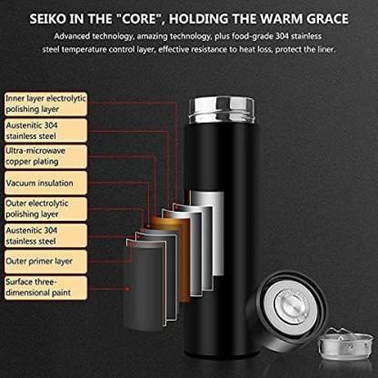 Stainless Steel Temperature HOT & COLD Water Bottle Thermos, Double Wall Vacuum Intelligent Cup with LCD Smart Display (500 ML)